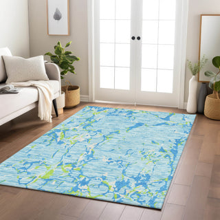 Piper Looms Chantille Stripes ACN1046 Sky Machine Washable Area Rug Lifestyle Image Feature