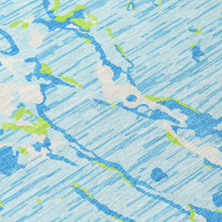 Piper Looms Chantille Stripes ACN1046 Sky Machine Washable Area Rug Swatch Image