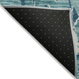 Piper Looms Chantille Stripes ACN1046 Teal Machine Washable Area Rug Backing Image