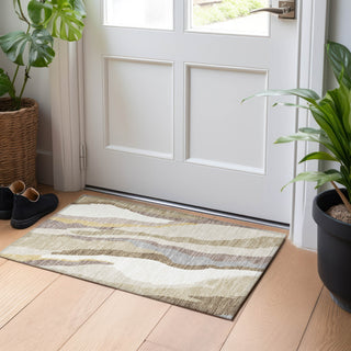 Piper Looms Chantille Waves ACN1047 Beige Machine Washable Area Rug Scatter Lifestyle Image Feature