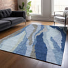 Piper Looms Chantille Waves ACN1047 Blue Machine Washable Area Rug Lifestyle Image Feature