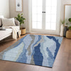 Piper Looms Chantille Waves ACN1047 Blue Machine Washable Area Rug Lifestyle Image Feature