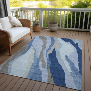 Piper Looms Chantille Waves ACN1047 Blue Machine Washable Area Rug Outdoor Lifestyle Image Feature