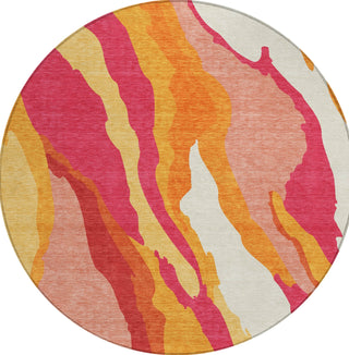 Piper Looms Chantille Waves ACN1047 Blush Machine Washable Area Rug Round Main Image