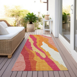 Piper Looms Chantille Waves ACN1047 Blush Machine Washable Area Rug Runner Outdoor Lifestyle Image Feature