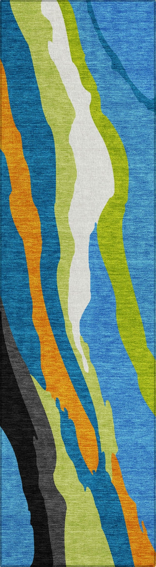 Piper Looms Chantille Waves ACN1047 Denim Machine Washable Area Rug Runner Main Image