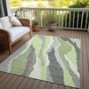 Piper Looms Chantille Waves ACN1047 Mint Machine Washable Area Rug Outdoor Lifestyle Image Feature