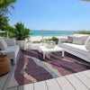 Piper Looms Chantille Waves ACN1047 Plum Machine Washable Area Rug Outdoor Lifestyle Image Feature