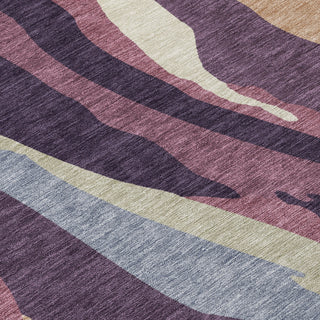 Piper Looms Chantille Waves ACN1047 Plum Machine Washable Area Rug Swatch Image