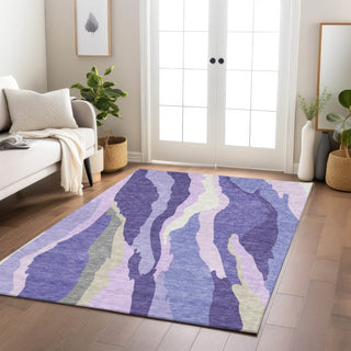 Piper Looms Chantille Waves ACN1047 Purple Machine Washable Area Rug Lifestyle Image Feature