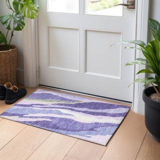 Piper Looms Chantille Waves ACN1047 Purple Machine Washable Area Rug Scatter Lifestyle Image Feature