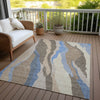 Piper Looms Chantille Waves ACN1047 Taupe Machine Washable Area Rug Outdoor Lifestyle Image Feature
