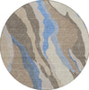 Piper Looms Chantille Waves ACN1047 Taupe Machine Washable Area Rug Round Main Image