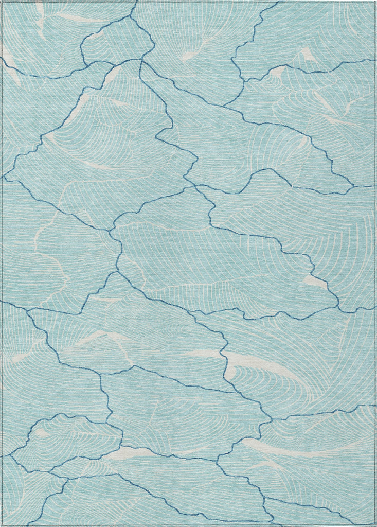 Piper Looms Chantille Lines ACN1048 Aqua Machine Washable Area Rug main image