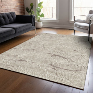 Piper Looms Chantille Lines ACN1048 Beige Machine Washable Area Rug Lifestyle Image Feature
