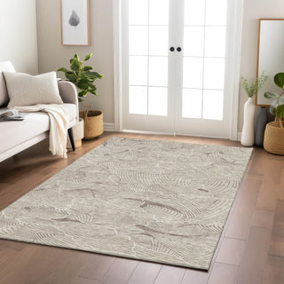 Piper Looms Chantille Lines ACN1048 Beige Machine Washable Area Rug Lifestyle Image Feature