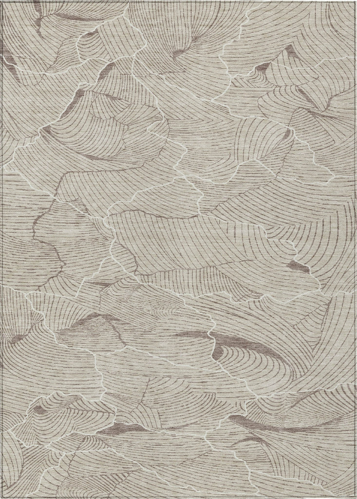 Piper Looms Chantille Lines ACN1048 Beige Machine Washable Area Rug main image