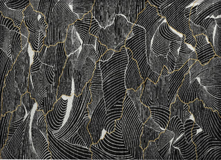 Piper Looms Chantille Lines ACN1048 Black Machine Washable Area Rug Scatter Main Image