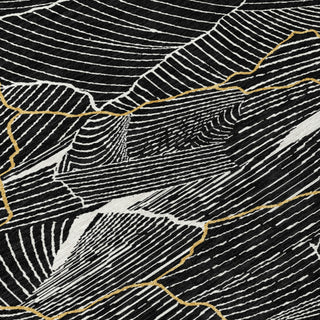Piper Looms Chantille Lines ACN1048 Black Machine Washable Area Rug Swatch Image