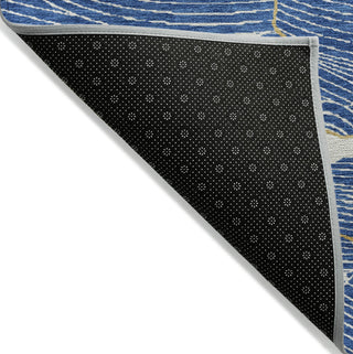 Piper Looms Chantille Lines ACN1048 Blue Machine Washable Area Rug Backing Image