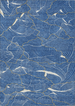 Piper Looms Chantille Lines ACN1048 Blue Machine Washable Area Rug main image