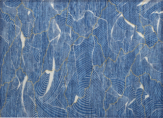 Piper Looms Chantille Lines ACN1048 Blue Machine Washable Area Rug Scatter Main Image
