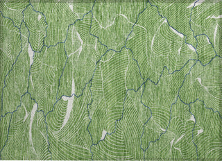 Piper Looms Chantille Lines ACN1048 Green Machine Washable Area Rug Scatter Main Image