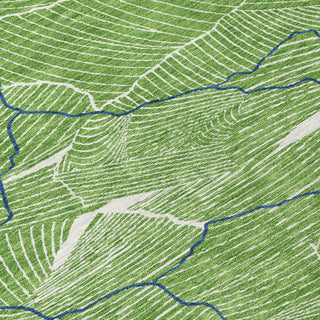 Piper Looms Chantille Lines ACN1048 Green Machine Washable Area Rug Swatch Image