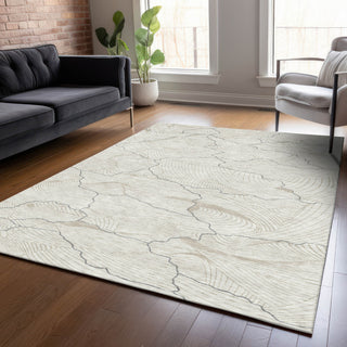 Piper Looms Chantille Lines ACN1048 Ivory Machine Washable Area Rug Lifestyle Image Feature
