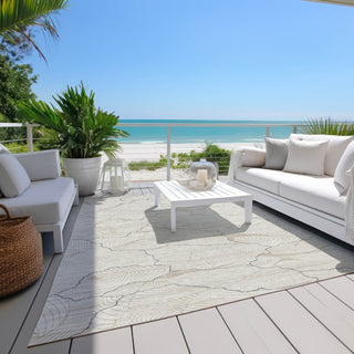 Piper Looms Chantille Lines ACN1048 Ivory Machine Washable Area Rug Outdoor Lifestyle Image Feature