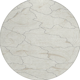 Piper Looms Chantille Lines ACN1048 Ivory Machine Washable Area Rug Round Main Image