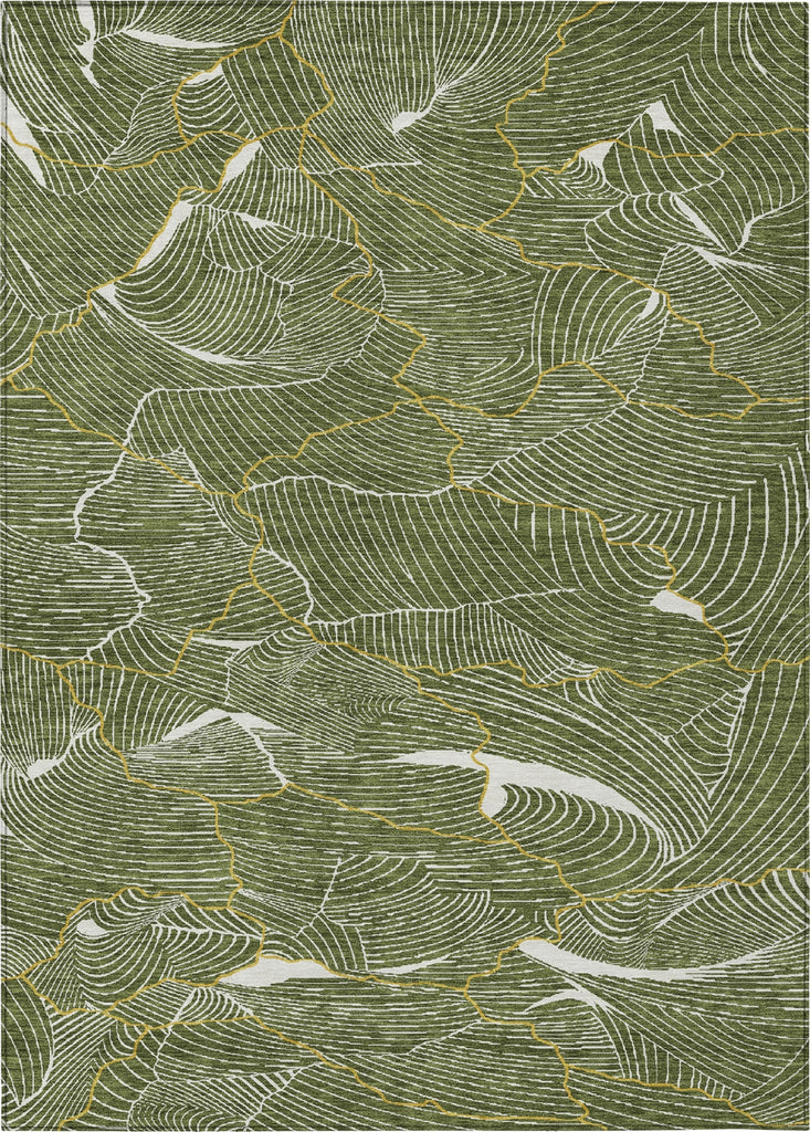 Piper Looms Chantille Lines ACN1048 Olive Machine Washable Area Rug main image