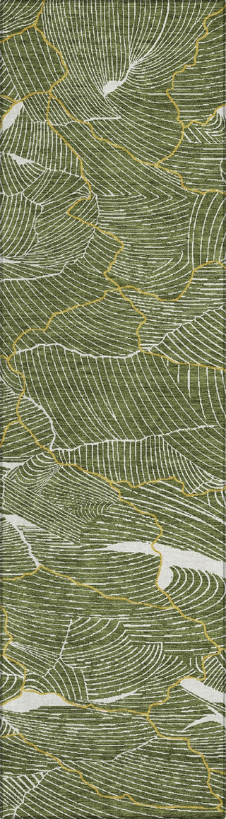 Piper Looms Chantille Lines ACN1048 Olive Machine Washable Area Rug Runner Main Image