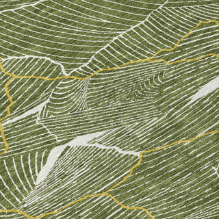 Piper Looms Chantille Lines ACN1048 Olive Machine Washable Area Rug Swatch Image