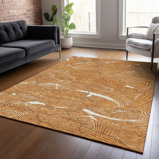 Piper Looms Chantille Lines ACN1048 Paprika Machine Washable Area Rug Lifestyle Image Feature