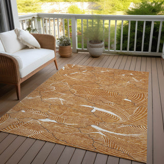 Piper Looms Chantille Lines ACN1048 Paprika Machine Washable Area Rug Outdoor Lifestyle Image Feature