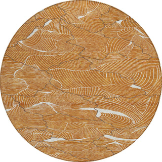 Piper Looms Chantille Lines ACN1048 Paprika Machine Washable Area Rug Round Main Image