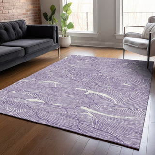 Piper Looms Chantille Lines ACN1048 Purple Machine Washable Area Rug Lifestyle Image Feature