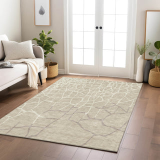 Piper Looms Chantille Squares ACN1049 Beige Machine Washable Area Rug Lifestyle Image Feature
