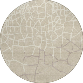 Piper Looms Chantille Squares ACN1049 Beige Machine Washable Area Rug Round Main Image