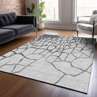 Piper Looms Chantille Squares ACN1049 Gray Machine Washable Area Rug Lifestyle Image Feature
