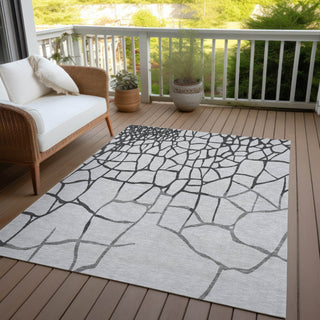 Piper Looms Chantille Squares ACN1049 Gray Machine Washable Area Rug Outdoor Lifestyle Image Feature