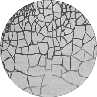 Piper Looms Chantille Squares ACN1049 Gray Machine Washable Area Rug Round Main Image