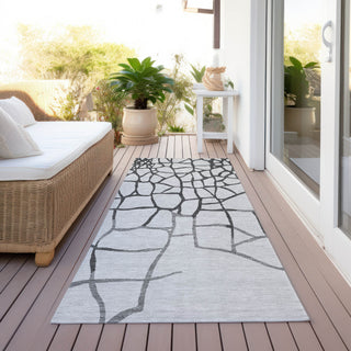Piper Looms Chantille Squares ACN1049 Gray Machine Washable Area Rug Runner Outdoor Lifestyle Image Feature