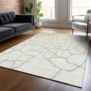 Piper Looms Chantille Squares ACN1049 Ivory Machine Washable Area Rug Lifestyle Image Feature