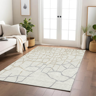 Piper Looms Chantille Squares ACN1049 Ivory Machine Washable Area Rug Lifestyle Image Feature