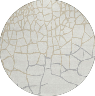 Piper Looms Chantille Squares ACN1049 Ivory Machine Washable Area Rug Round Main Image