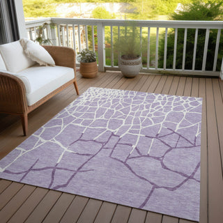 Piper Looms Chantille Squares ACN1049 Lavender Machine Washable Area Rug Outdoor Lifestyle Image Feature