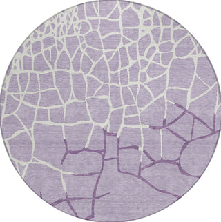 Piper Looms Chantille Squares ACN1049 Lavender Machine Washable Area Rug Round Main Image