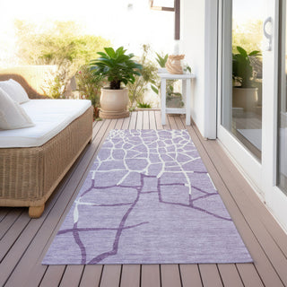 Piper Looms Chantille Squares ACN1049 Lavender Machine Washable Area Rug Runner Outdoor Lifestyle Image Feature